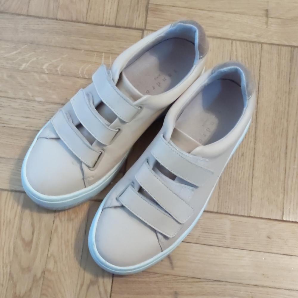 Sandro pink leather sneakers